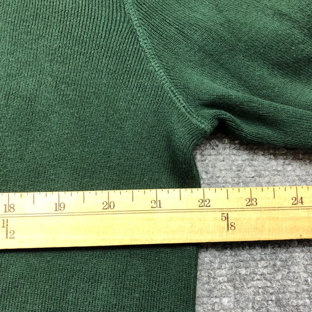 Polo Ralph Lauren Mens Green Cotton Crewneck Knit Sweater Pony Logo Size M